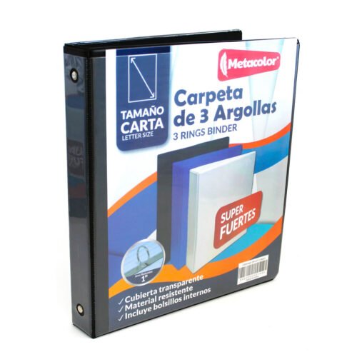 PP-07-1(NEG) Binder / Carpeta de 3 Argollas 1" –Metacolor PP-07-1(NEG)