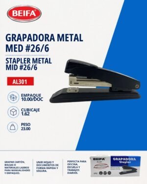 Grapadora metal med #26/6 Beifa AL301