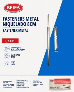 Fasteners metal niquelados 8cm Beifa FJ2-8B1