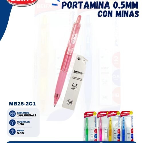 MB25-2C1 Portamina 0.5mm con minas Beifa MB25-2C1
