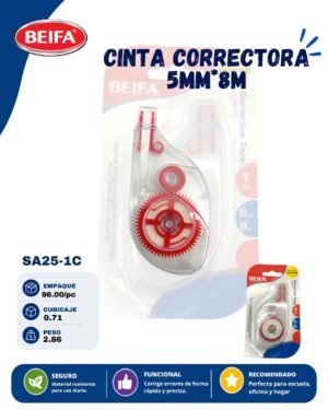 Cinta correctora 5mm*8m Beifa SA25-1C